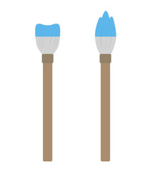 Brush illustration with blue ink