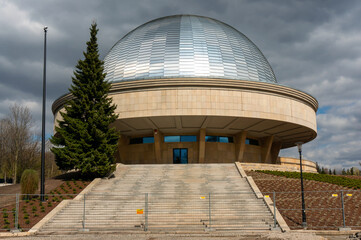 Silesian Planetarium is oldest in country. Dome. Chorzów, Poland.