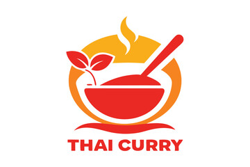 Thai Curry Log Isolated on White Background for Stock Photography

