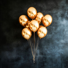 Golden Balloons Floating Joyful Celebration