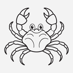 Crab line art icon illustration