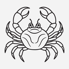 Crab line art icon illustration