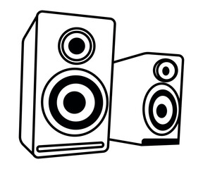 Black and White Speaker Vector Illustration