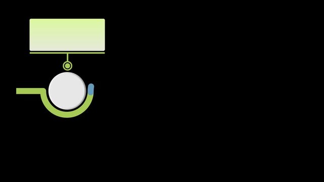 animated 5 steps infographic, circle shape with callout for label. animation footage video isolated on alpha channel(transparent) background.