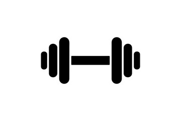Obraz premium Black silhouette of a dumbbell