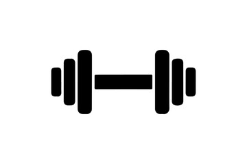 Obraz premium Black silhouette of a dumbbell