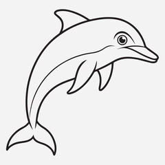 Dolfin line art icon 