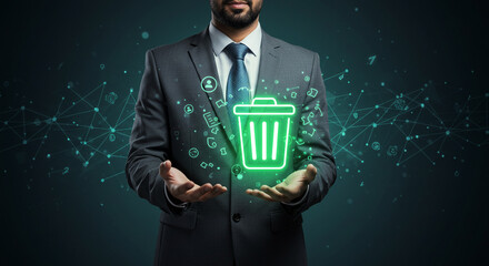 Data deletion management system for business data security and information governance compliance online tool