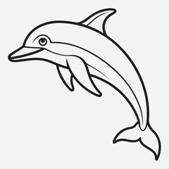 Dolfin line art icon 