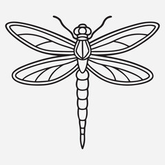 dragon fly line art icon