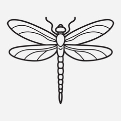 dragon fly line art icon