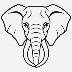 elephant line art icon vector
