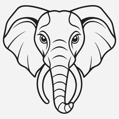 Obraz premium elephant line art icon vector 