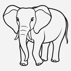 elephant line art icon vector
