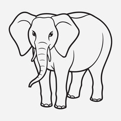 elephant line art icon vector
