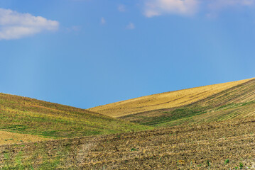 summer countryside landscape inside val d'agri, basilicata
