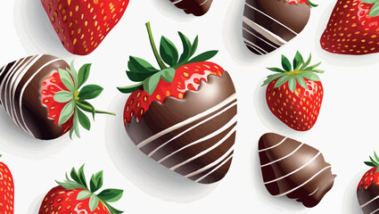 Chocolate covered strawberries vector illustration summer treat