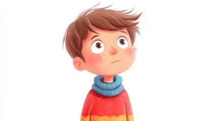 illustration of a boy on a white background illustration , no logos, no brands