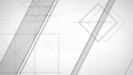線で構成された設計イメージのスタイリッシュな背景 - ホワイト