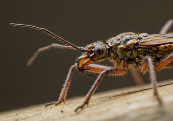 Fototapeta premium Assassin Bug on Branch Close-Up