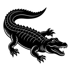 Obraz premium American Alligator Swimming in Murky Water Nature Documentary Style