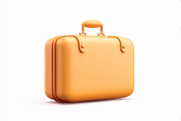 Vibrant orange suitcase designed for travel and adventure with a classic vintage touch