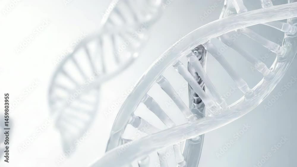 Poster a detailed view of a dna double helix model, suitable for use in science education and research cont