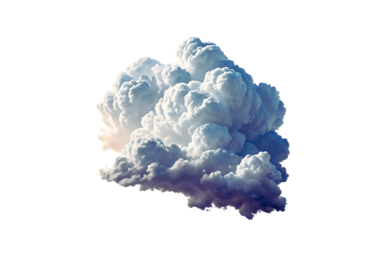 A highly detailed, fluffy cumulus cloud floating