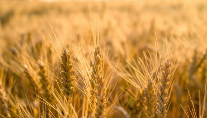 Fototapeta premium Harvesting wheat fields rural landscape nature photography golden hour close-up view agricultural beauty