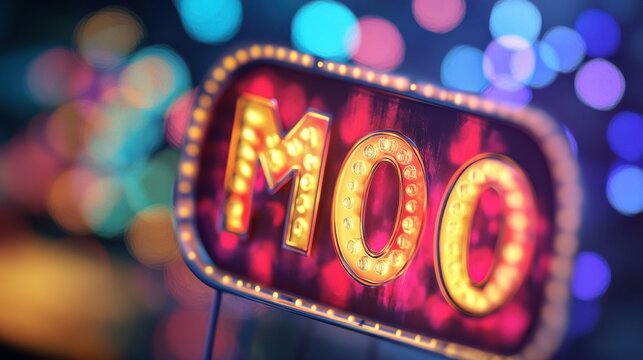 Bingo! placard with bokeh background illustration , no logos, no brands - Powered by Adobe