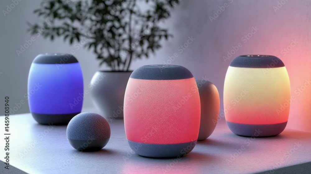 Aufkleber a collection of colorful led lights arranged on a table for decoration or display