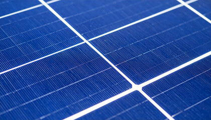 surface of a clean solar panel, showing the blue texture of the photovoltaic cells and the white grid lines, renewable energy technology, photovoltaic cells, solar panels on a roof, renewable energy