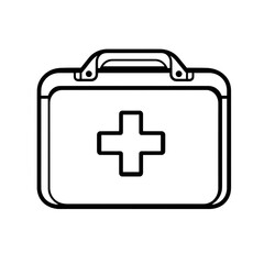 Obraz premium Medical Case Line Icon First Aid Kit Symbol isolated on a transparent backgroun
