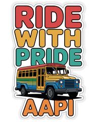 Ride With Pride AAPI Jeepney Vehicle T-Shirt Design