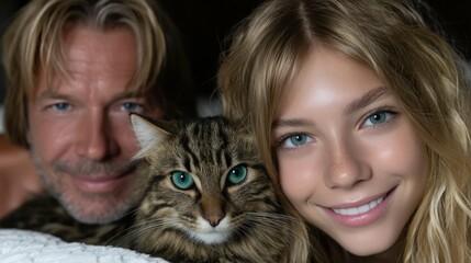 Kitten hugging owner, National Hug Your Cat Day, love, happiness, care, eyes, friend, happiness, care, eyes, woman