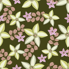 Trendy stylish Hand drawn floral pattern with paisley and indian flower motifs. damask modern style pattern , Design for fashion , fabric, textile, wallpaper , wrapping and all prints
