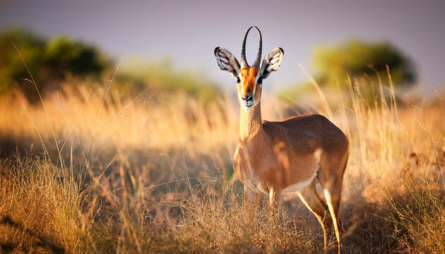 portrait of a dik dik in the savannah