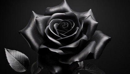 mysterious elegance of a black rose against a dark background