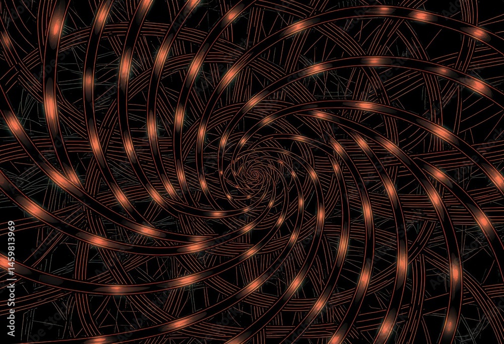 Poster abstract spiral pattern with glowing lines creating a mesmerizing effect