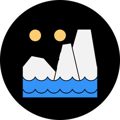 Mountains icon single vector illustration