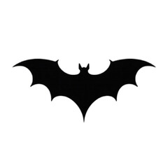 Fototapeta premium Halloween Silhouette of a Bat Flying white, transparent background