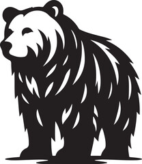Bear Silhouette Vector Illustration, Bear icon, Bear silhouette