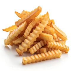 A Delicious Pile of Golden Brown Crispy Crinkle Cut French Fries