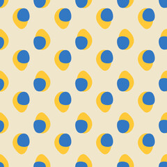 Seamless Colorful Geometric Pattern with Blue and Yellow Shapes