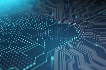 Futuristic Circuit Board Background – High-Tech Digital Technology Design