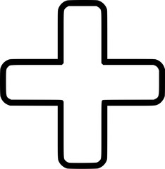 Obraz premium Simple Black Plus Sign Outline - Addition Symbol