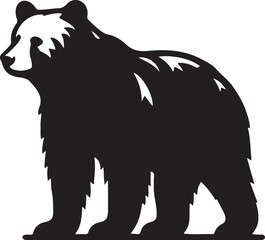Bear Silhouette Vector Illustration, Bear icon, Bear silhouette