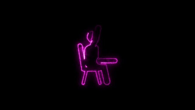 Neon students with class room icon animation.Teaching,training,presentation,Seminar and education concept.