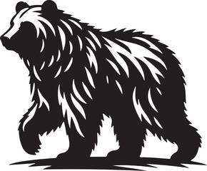 Bear Silhouette Vector Illustration, Bear icon, Bear silhouette