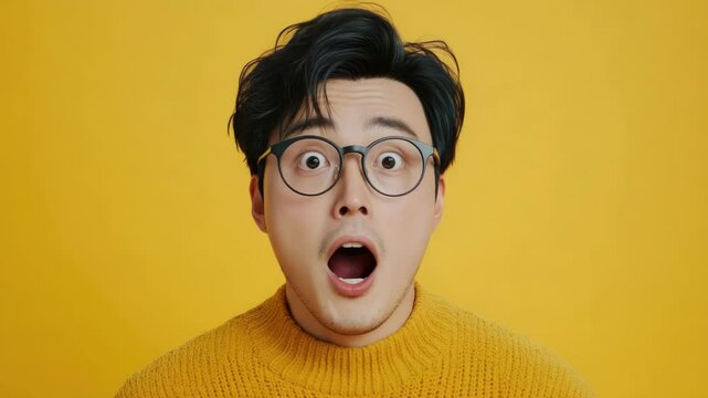 A man wearing glasses and a yellow sweater, great for everyday use or casual events